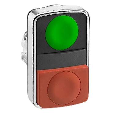 ZB4 Pbutton Double Head Flush Green Project Red