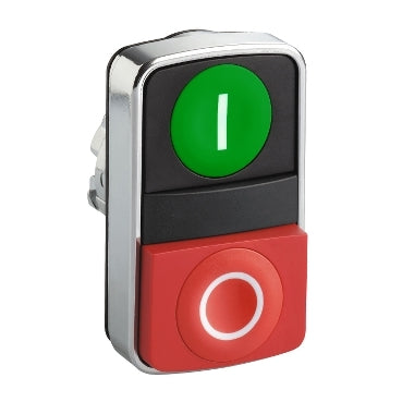 ZB4 Pbutton Double Head Flush Project Green / Red