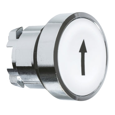 ZB4 Pbutton Head Flush White Black Arrow