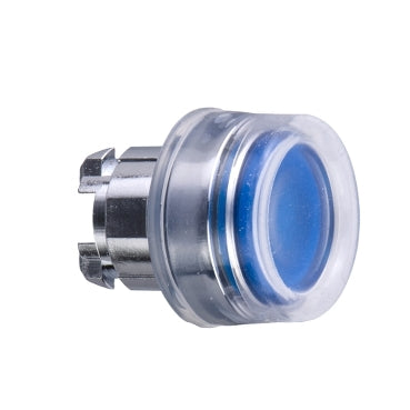 ZB4 Pbutton Head Illum LED Flush Boot Blue