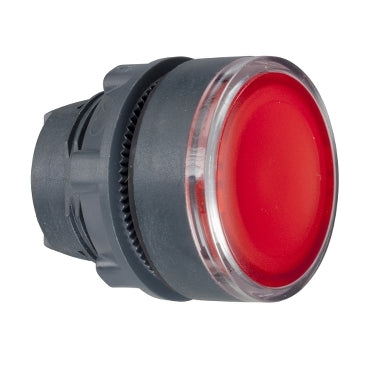 ZB5 Pbutton Head Dbl Ins Flush Red Clear Cap