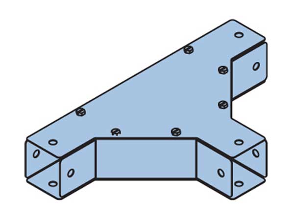 Trunking Tee Lid Horiz TH 100 x 75mm Galvabond