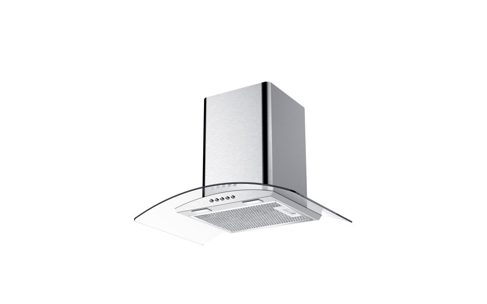 Rangehood Curved Glass Canopy 600mm Stainless Steel