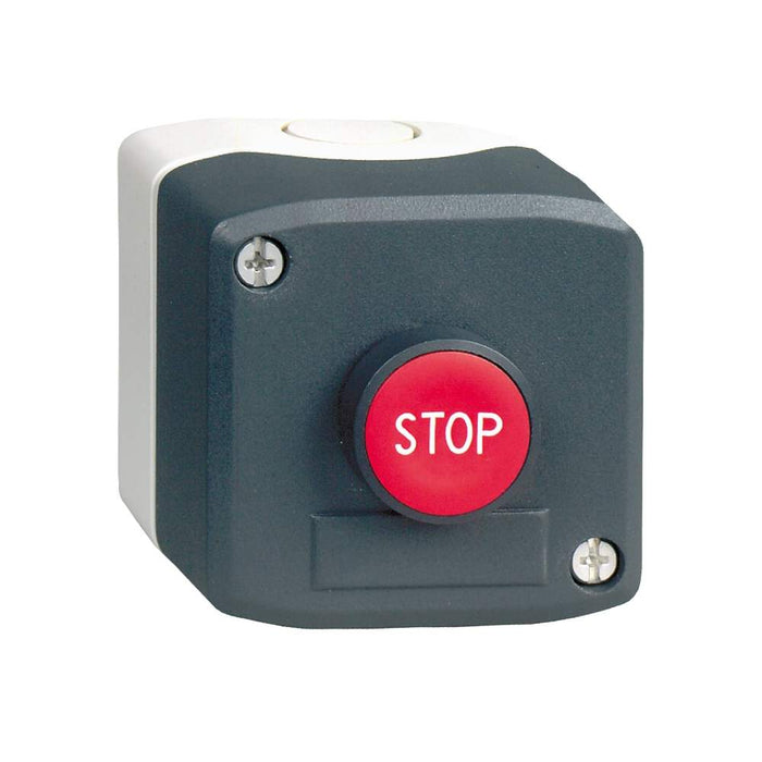 XALD Control Station Grey W/Red PB STOP Spr Ret 1NC