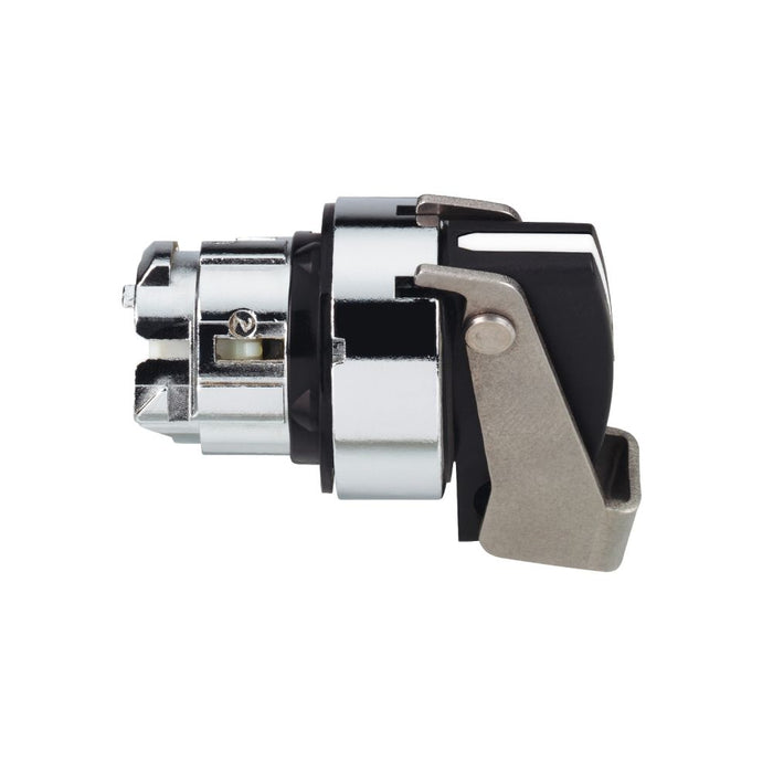 XB4 Selector Sw Head 22mm Blk L/Hdl 2pos Stay Put Padlock L