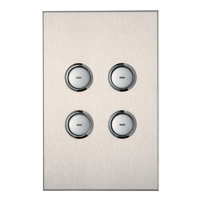 C-Bus Saturn A-Series Key Input Unit 4-Key Stainless Steel