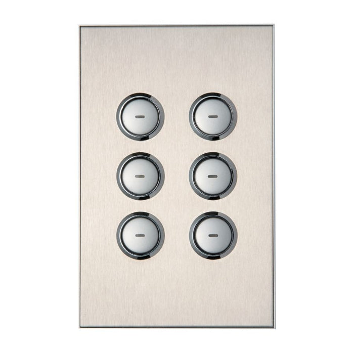 C-Bus Saturn A-Series Key Input Unit 6-Key Stainless Steel