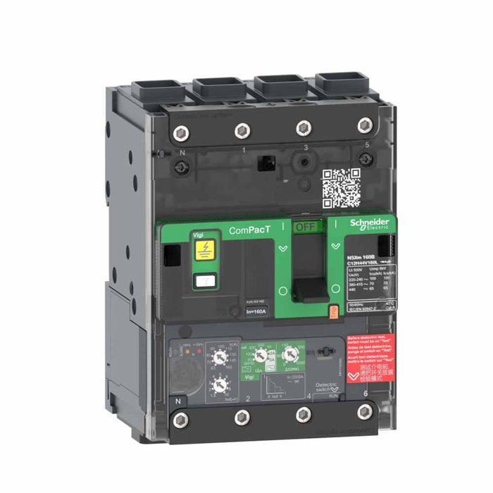 NSXm 160B Circuit Breaker 4P 160A MicroLogic 4.1 25kA/415VAC