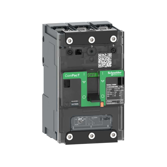 NSXm 160F Circuit Breaker 3P 125A 36kA/415VAC Lugs/Busbars