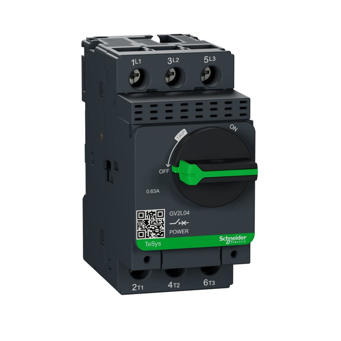 Motor Circuit Breaker GV2 3P 0.63A Magnetic Screw Term
