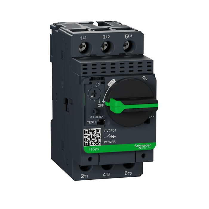 Motor Circuit Breaker GV2 3P 0.1-0.16A Therm Magn Screw Term