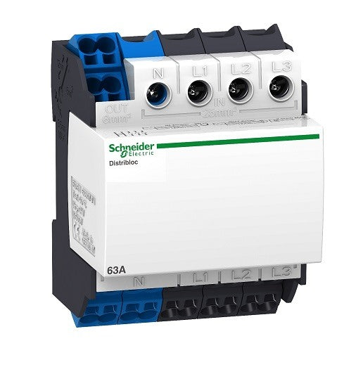 Linergy DX Distribution Block 4P 63A 4M 24-Hole QC Top