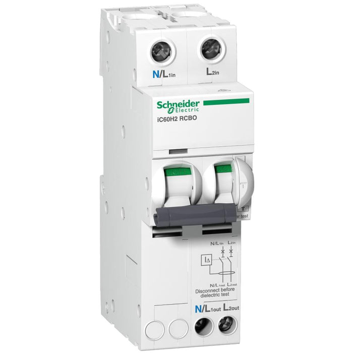 Acti9 iC60H2 RCBO 2P 20A 30mA A type 10kA