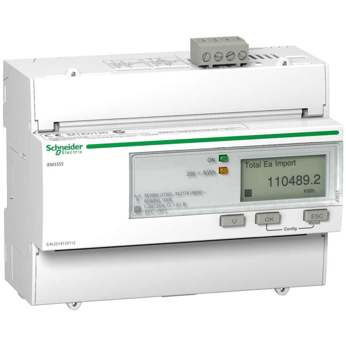 Energy Meter iEM3355 125A Modbus Digital Multitariff MID