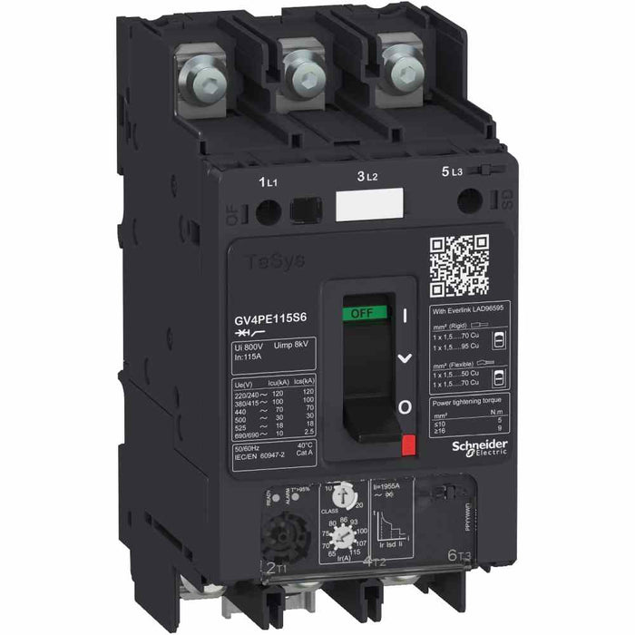 Motor Circuit Breaker GV4PE Thermal Magnetic 50A 100kA Lug