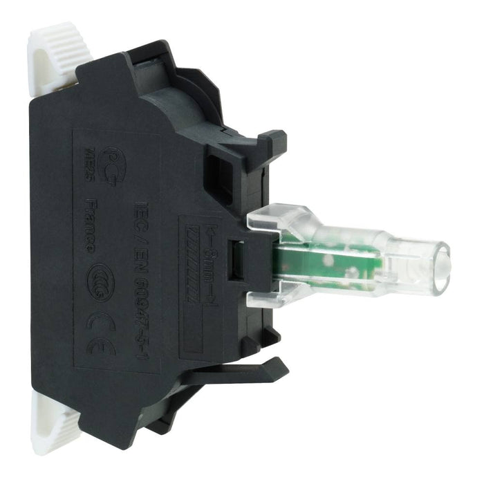 XB4 Light Block 22mm Head White LED Spr Clamp Term 24VAC/DC