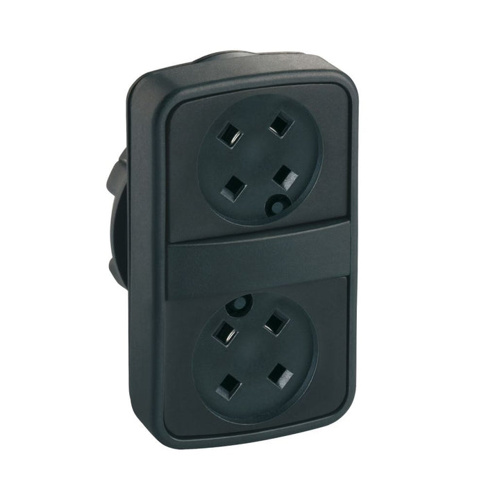 XB4/5 Pbutton Head Double 22mm 2 x Flush No Cap