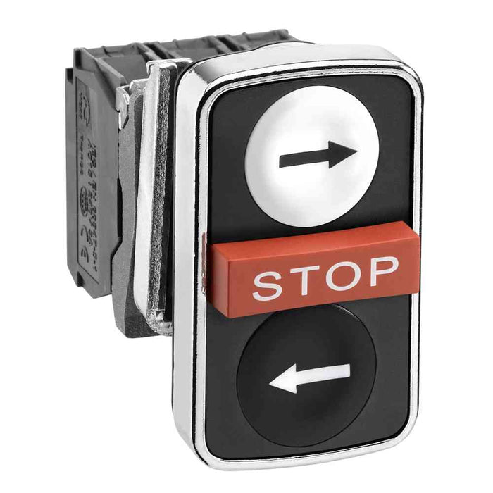 XB4 Pbutton 22mm Left Arrow STOP Right Arrow 1NO 1NC 1NO