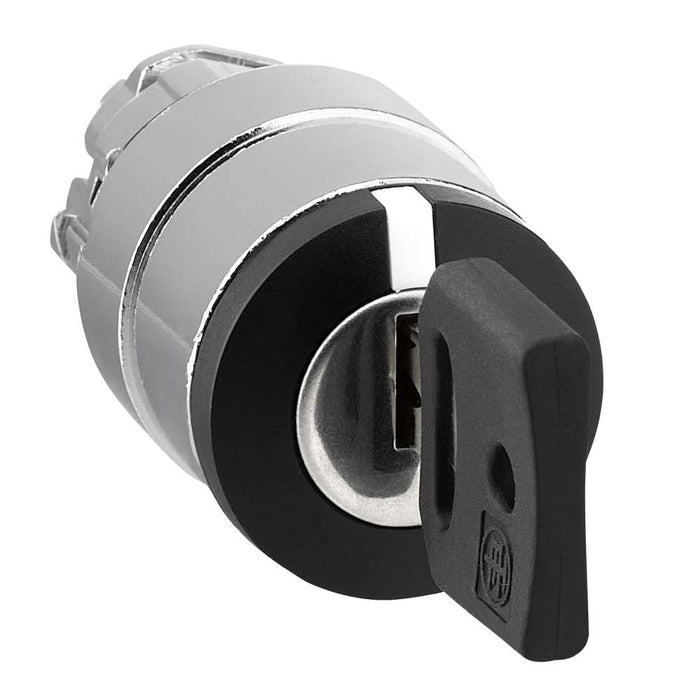 XB4 Key Sw Selector Head 22mm Blk Key 455 3pos Spr Right>Ctr