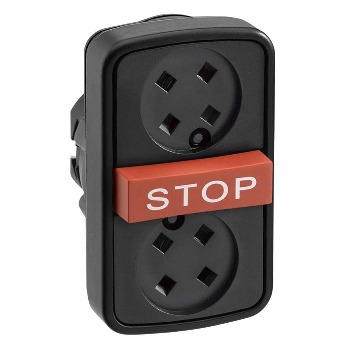 XB4/5 Pbutton Head Trpl 22mm 2 x Flush No Cap 1 x Red STOP