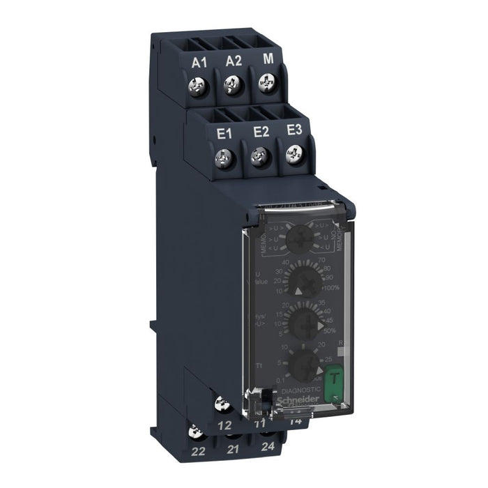 Modular 1ph Voltage Control Relay 8A 2CO 1-100/24-240VAC/DC