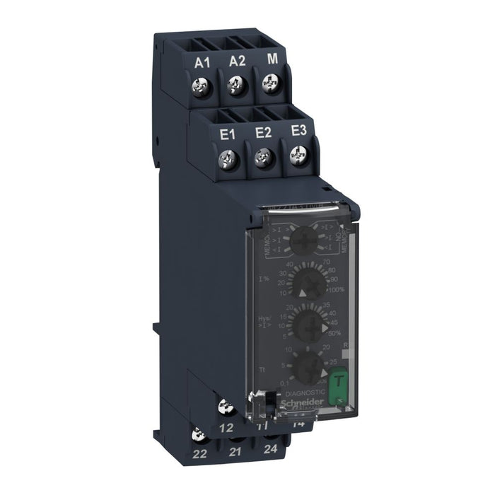 Modular 1ph Current Control Relay 4mA-1A 2CO 24-240VAC/DC