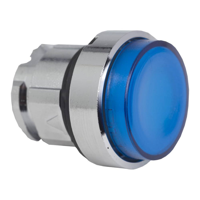 XB4 Pbutton Head Projecting 22mm Blue Integral LED Spr Ret