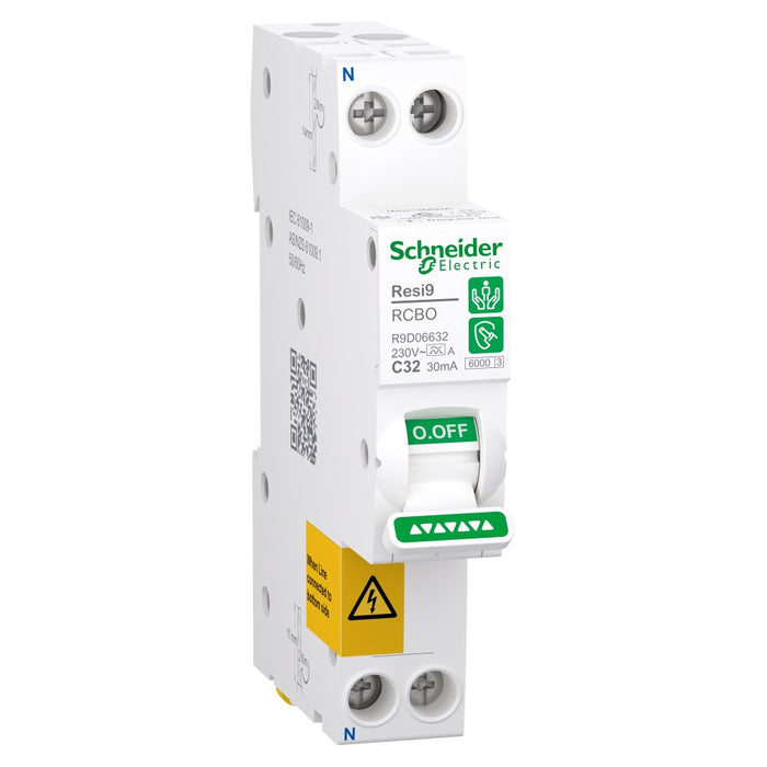 Resi9 RCBO Slim 1P+N C 32A 30mA 6kA Type A