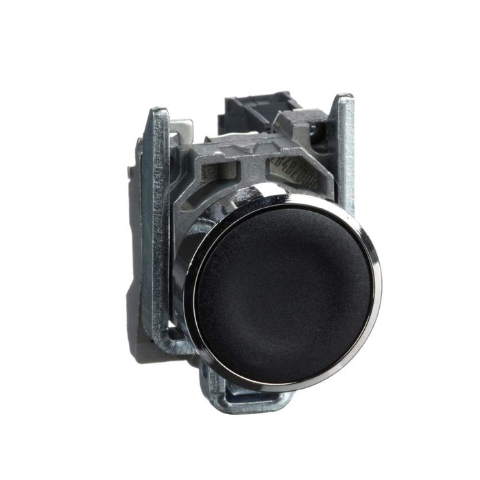 XB4 Pbutton Flush Spring Return 22mm Black Unmarked 1NO