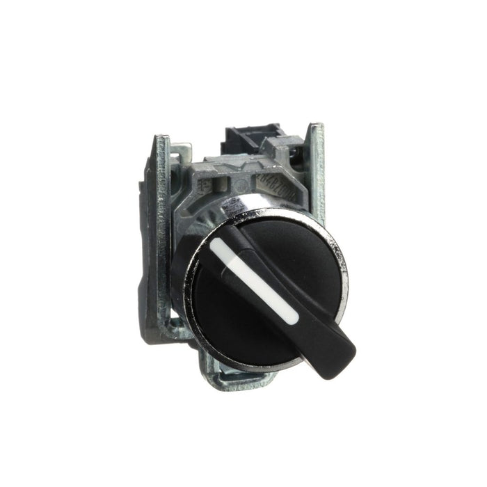 XB4 Selector Switch 2pos Metal Black Stay Put 1NO