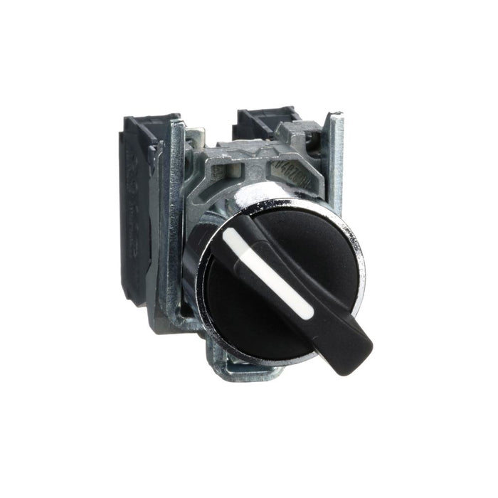 XB4 Selector Switch 22mm 2pos Metal Black Stay Put 1NO/1NC