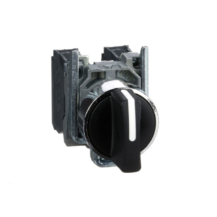 XB4 Selector Switch 22mm 3pos Metal Black Stay Put 2NO