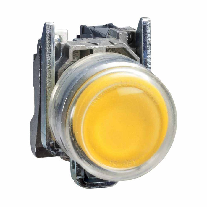 XB4 Pbutton Projecting 22mm Yel Spr Ret Booted Unmarked 1NO