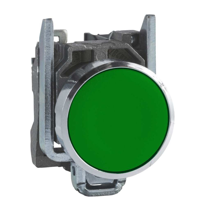 XB4 Pbutton Flush Spring Return 22mm Green Unmarked 1NO