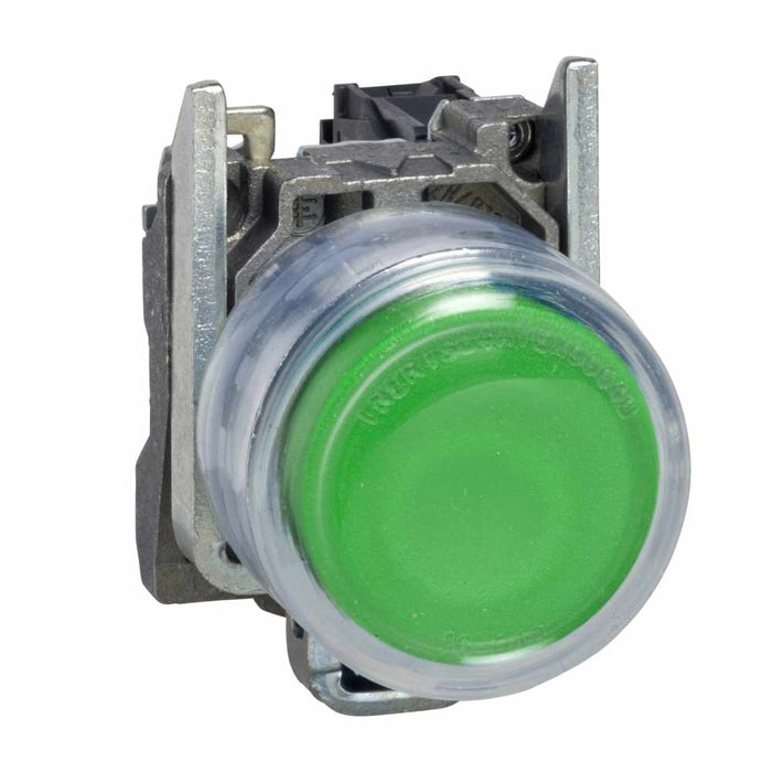 XB4 Pbutton Projecting 22mm Grn Spr Ret Booted Unmarked 1NO