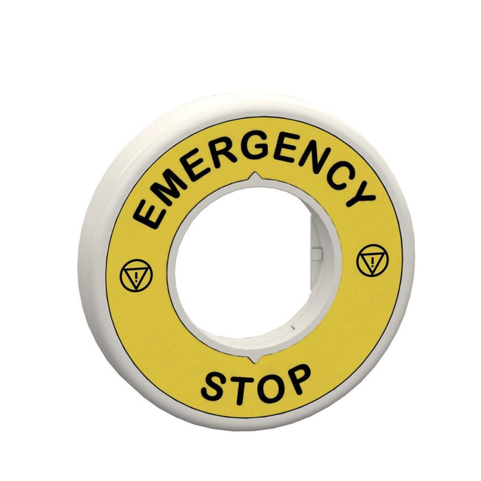 Illuminated Legend Ring O60 120V EMERGENCY STOP Yellow