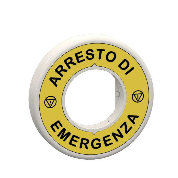 Illuminated Legend Ring O60 24V ARRESTO DE EMERGENCIA Yellow