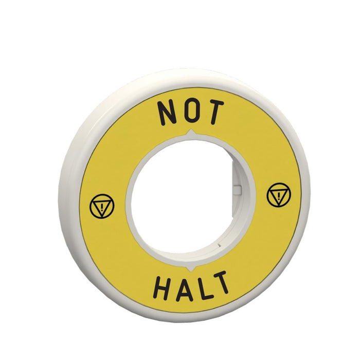 Illuminated Legend Ring O60 240V NOT HALT Yellow