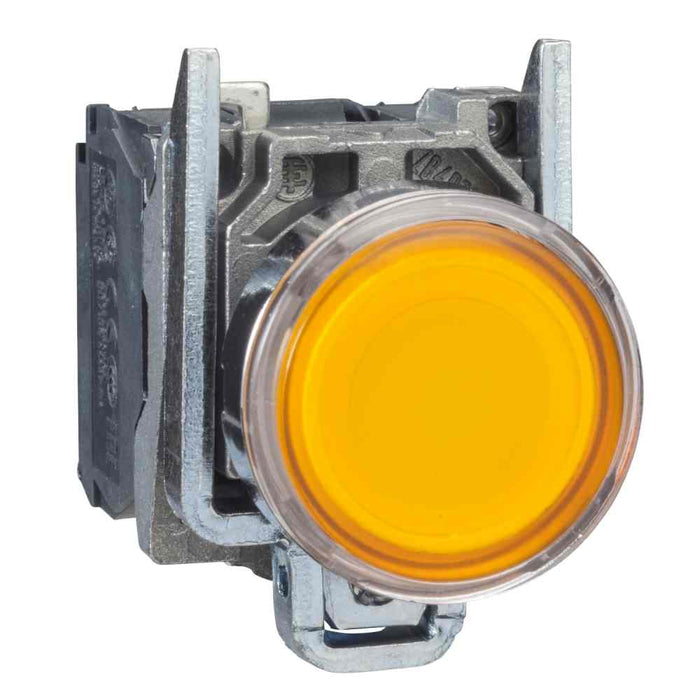 XB4 Pbutton Illum Flush Spr Ret 22mm Orange 24VAC/DC 1NO/NC