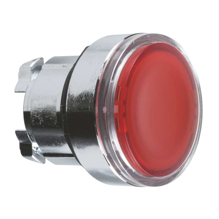 XB4 Pbutton Head Ill Metal Flush Red 22mm Spr Ret Int LED