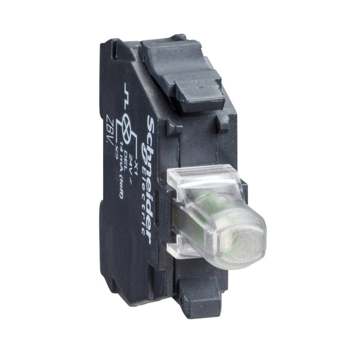 XB4 Light Block 22mm Head White LED Spr Clamp Ter 110-120VAC