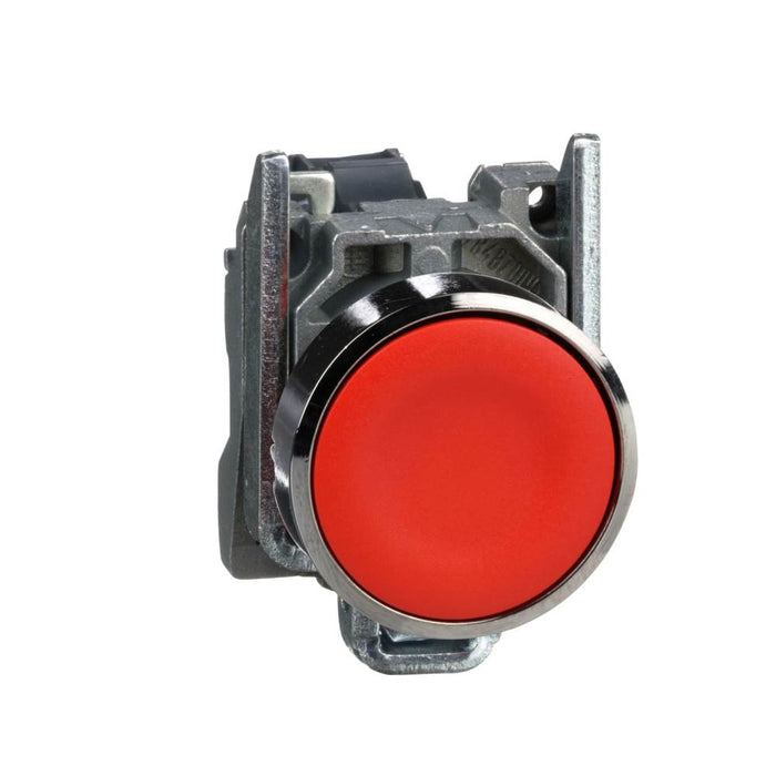 XB4 Pbutton Flush Spring Return 22mm Red Unmarked 1NO