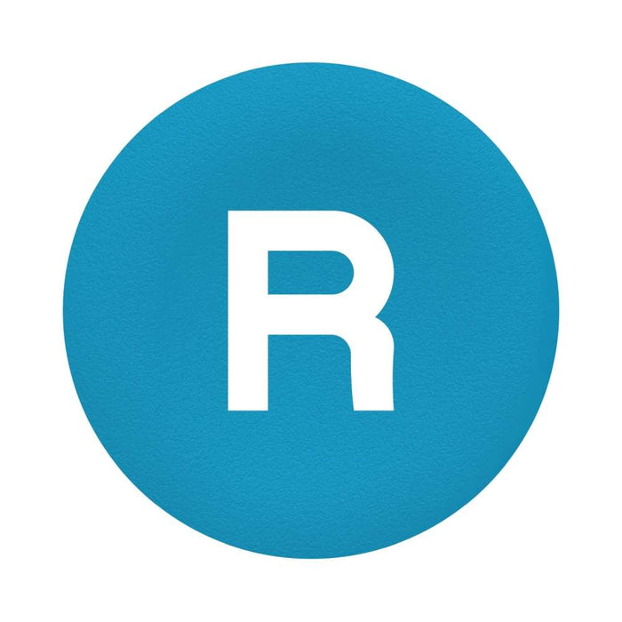 Blue Cap Marked R for Circular 22mm Pbutton