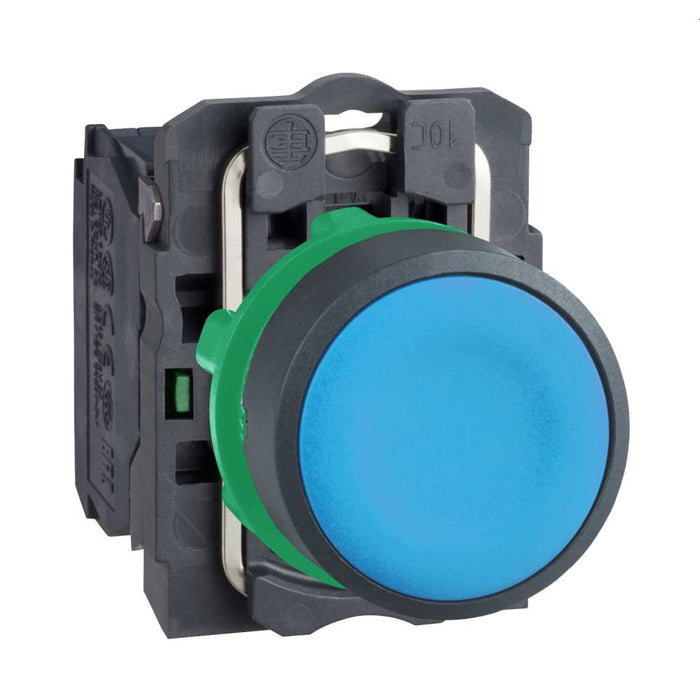 XB5 Pbutton Flush 22mm Blue Spring Return Unmarked 1NO