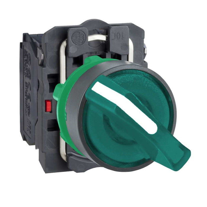 XB5 Selector Sw Illum 2pos Stay Put Green 24VAC/DC 1NO/1NC