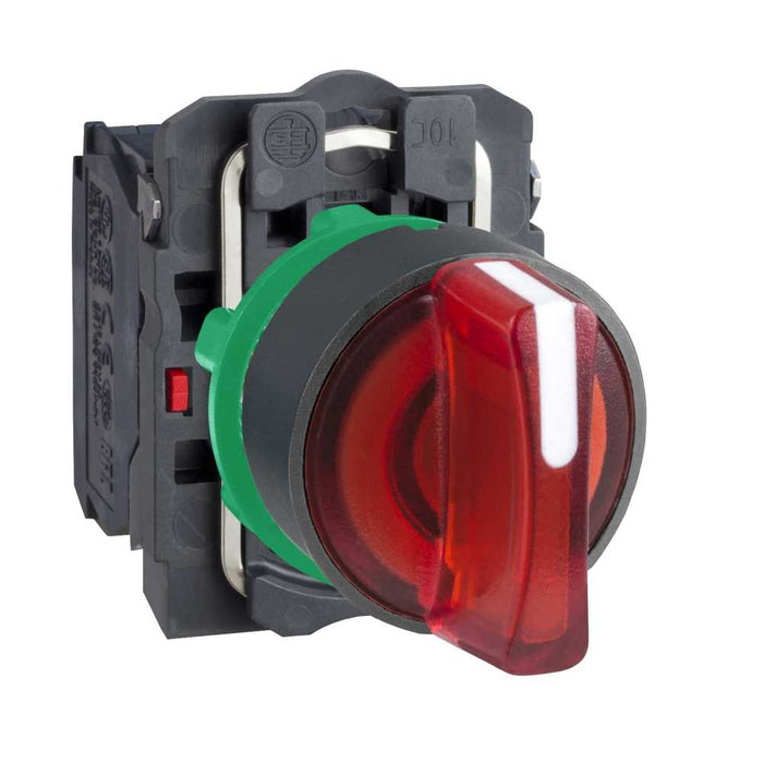 XB5 Selector Sw Illum 3pos Stay Put Red 24VAC/DC 1NO/1NC
