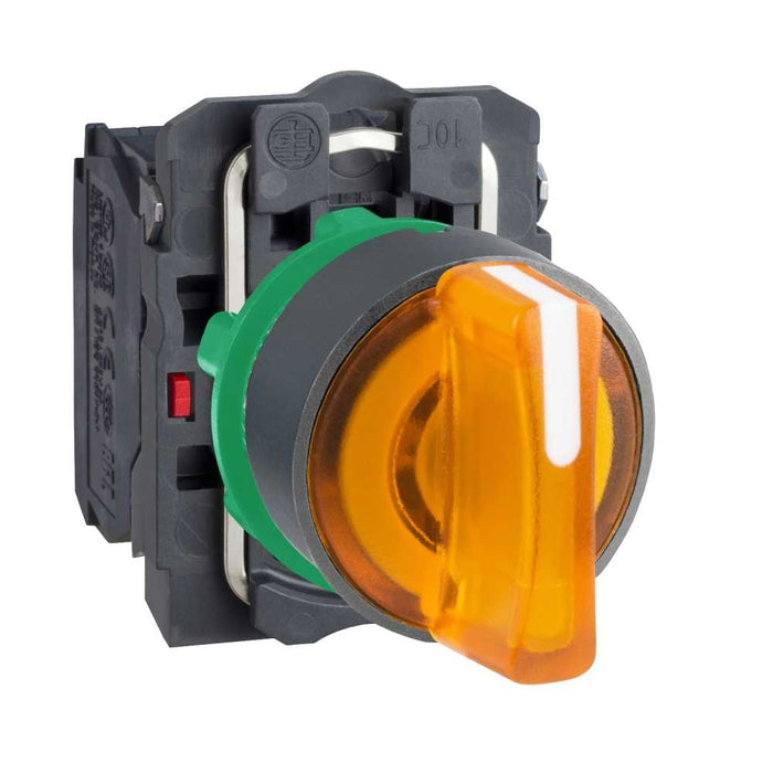 XB5 Selector Sw Illum 3pos Stay Put Orange 24VAC/DC 1NO/1NC