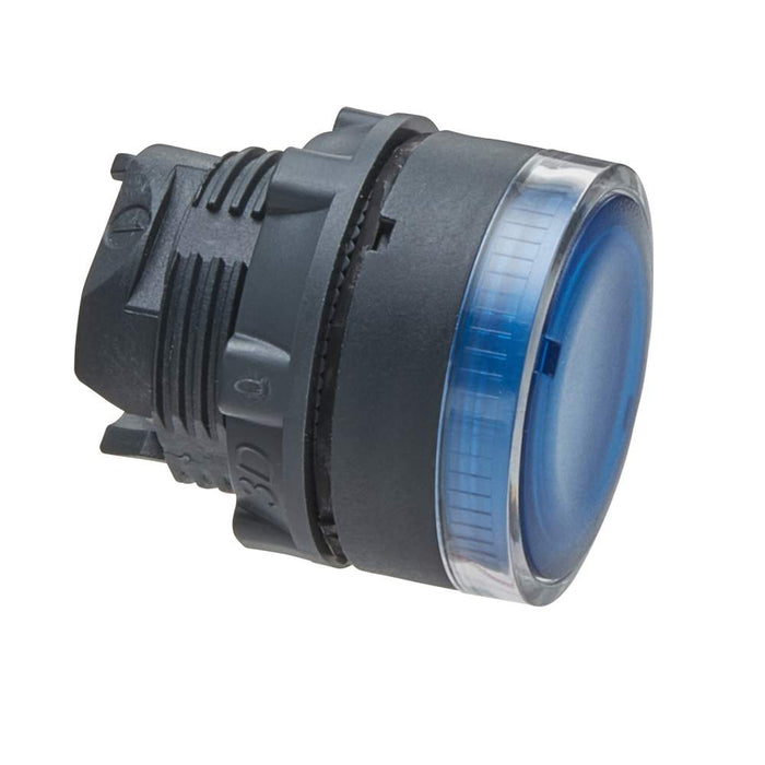 XB5 Pbutton Head Ill Flush 22mm Blue Spring Ret Plain BA9s