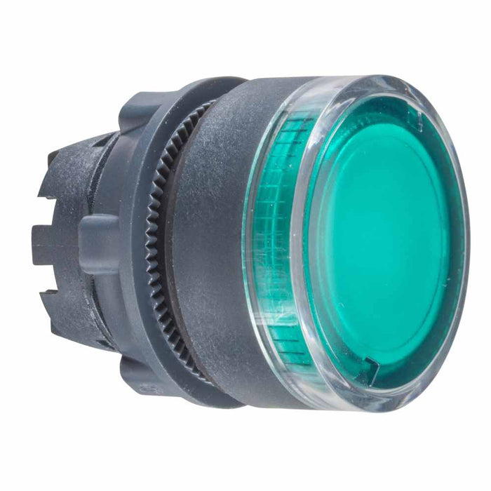 XB5 Pbutton Head Ill Flush 22mm Green Spring Ret Plain BA9s