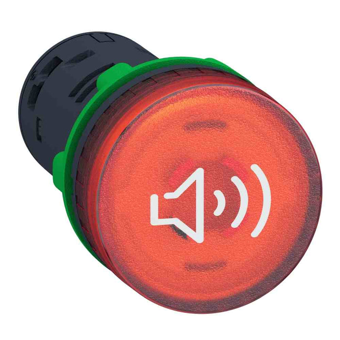 XB5 Buzzer Illum 22mm Red Continuous/Intermittent 24VAC/DC